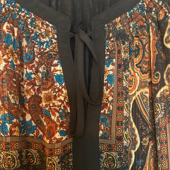 Anthropologie Blouse Meadow Rue Marya Paisley Print Peasant Top Boho Fall Sz XS - Picture 10 of 14